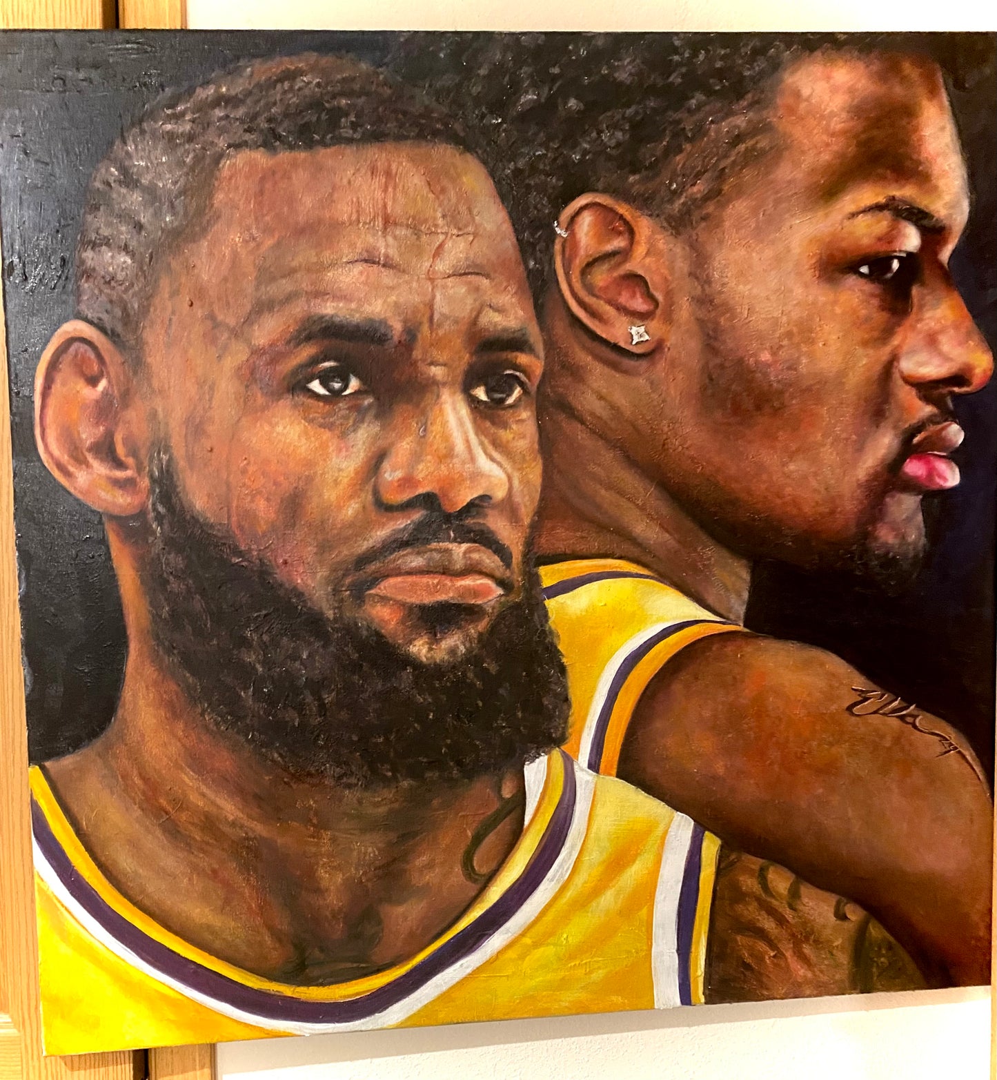 Lebron and Bronny James Painting