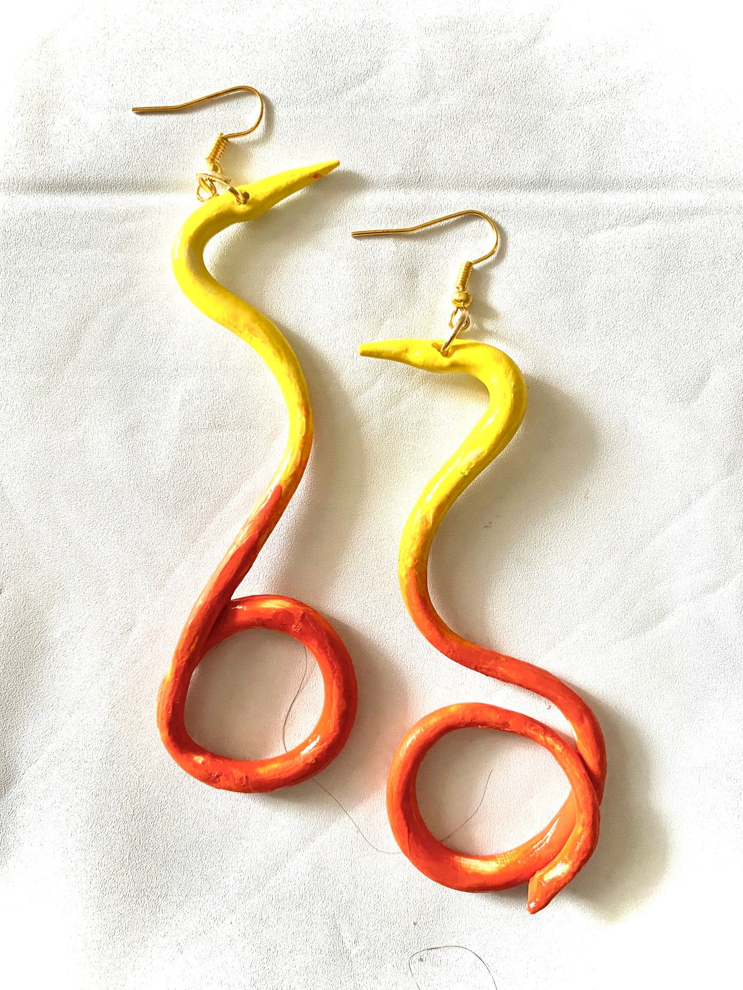 Orange and Yellow Snake Earrings