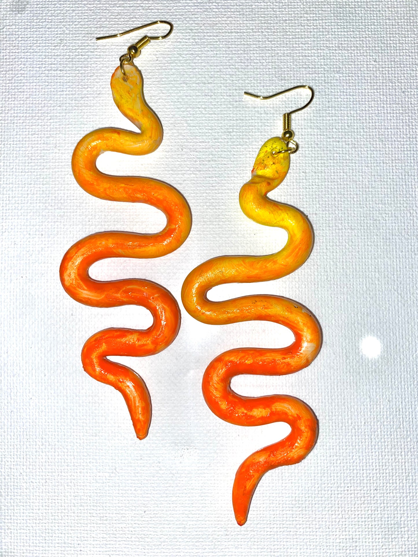 Orange and Yellow Snake Earrings